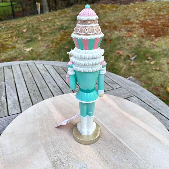 NEW Cupcakes and Cashmere Nutcracker 14” Mint Green Pink Pastel Christmas Decor - Picture 6 of 11